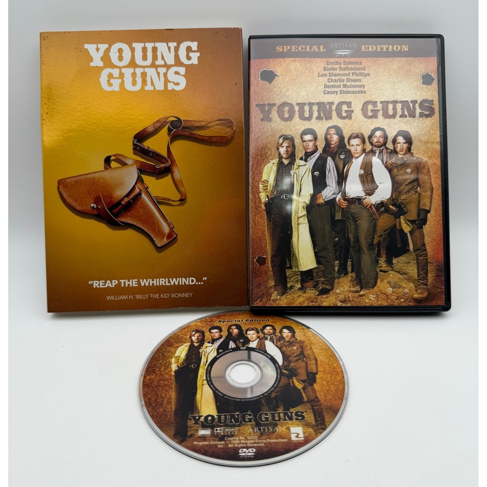 Young Guns DVD Special Artisan Edition 1988 Western Emilio Estevez Slipcover